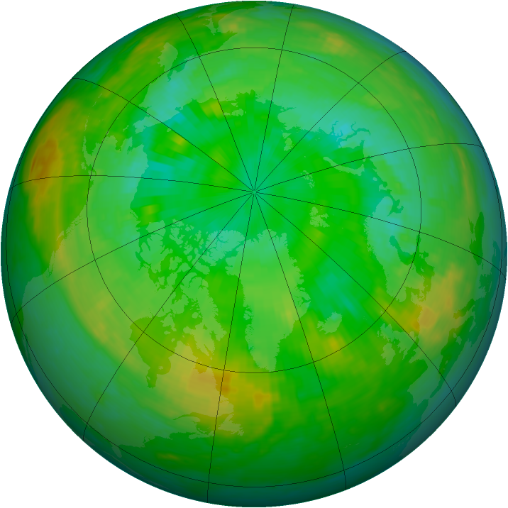 Arctic ozone map for 16 July 1988